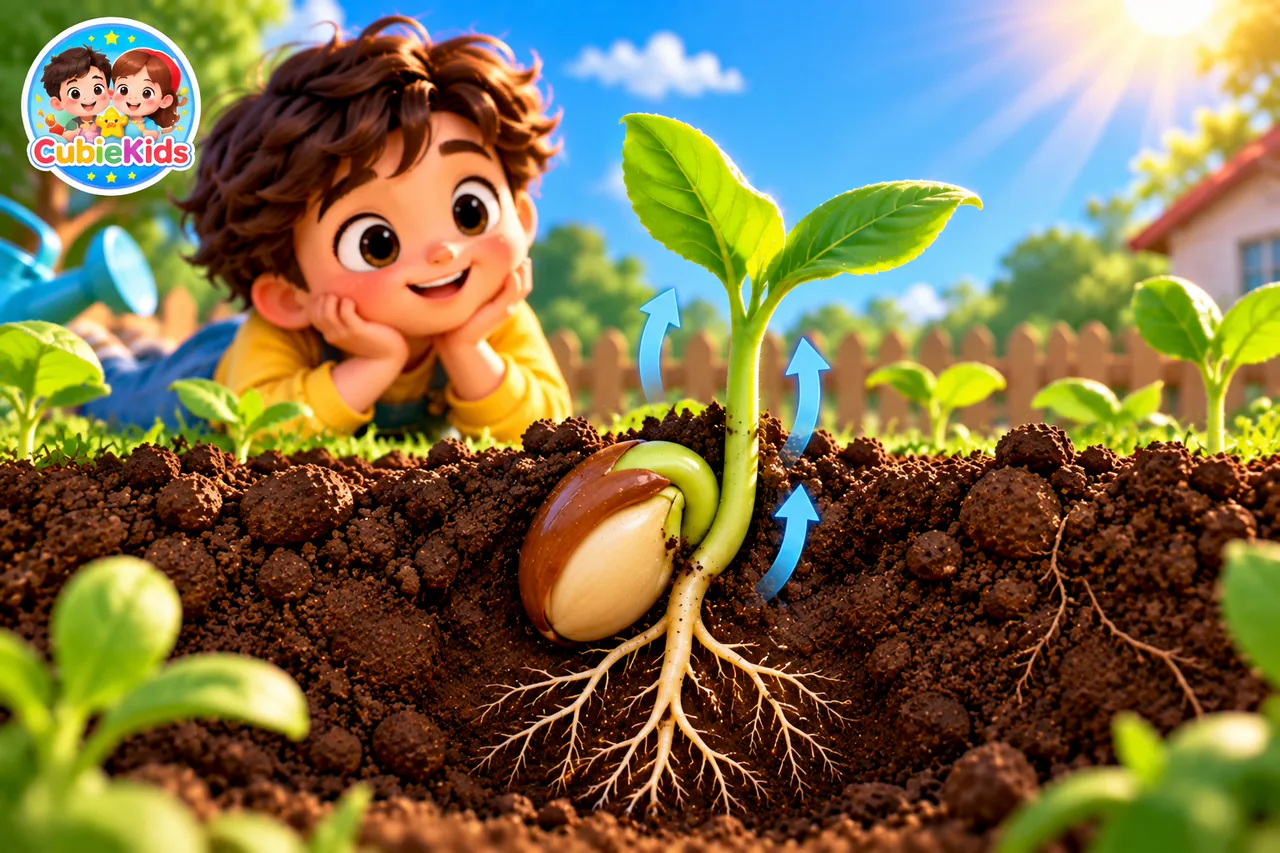 How Does a Seed Grow? — 3. A Little Shoot Appears